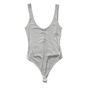 Wild Fable Women’s Small White Ribbed Tank Top Bodysuit